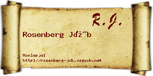 Rosenberg Jób névjegykártya